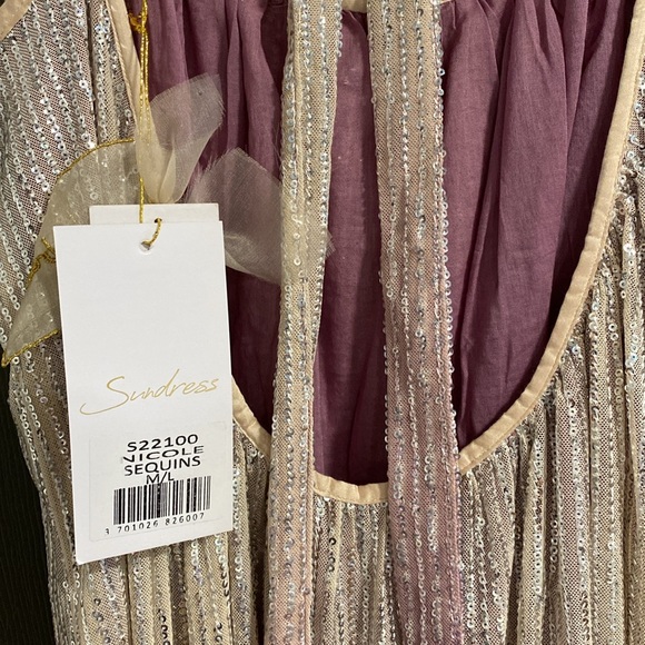 NWT - Sundress X Anthropologie Nicole Purple Ombré Sequin Fringe Dress - Picture 9 of 10
